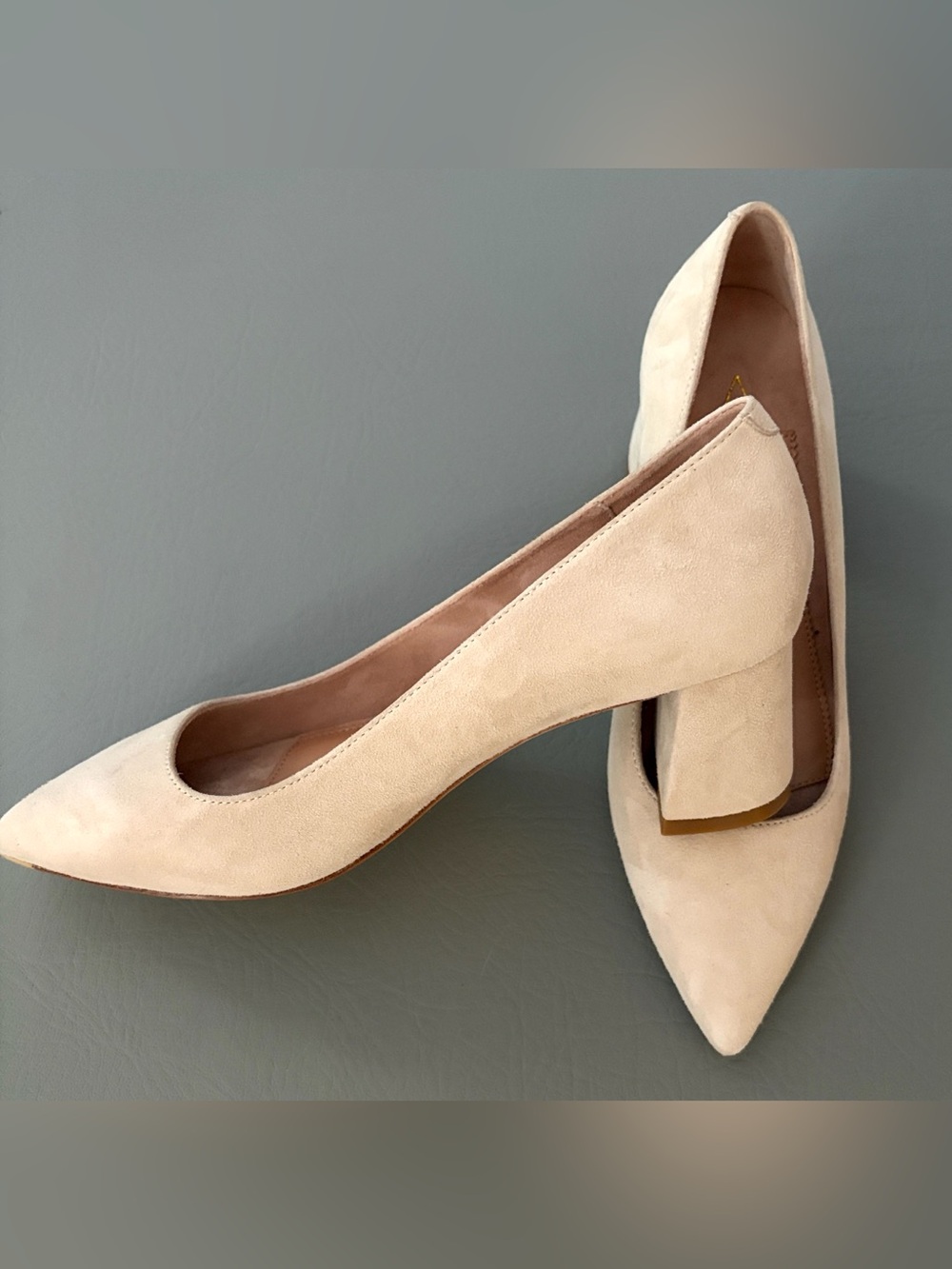 Ally Shoes Lower Block Heel Prowess Pearl Suede Lower Block Heel Size 37 View 5